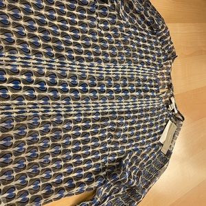 J crew silk printed sheer shirt